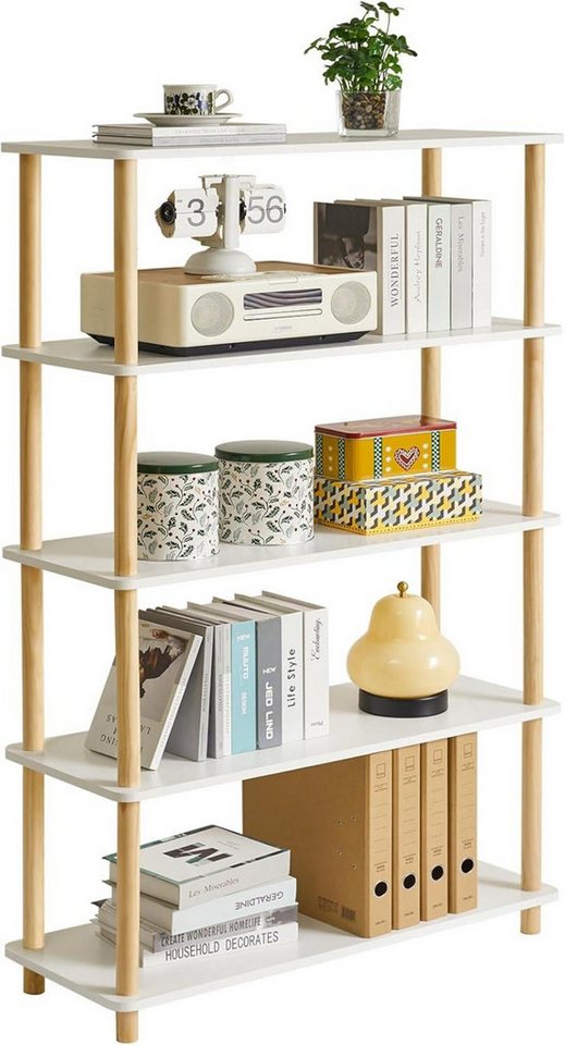 LuxusKollektion Wandregaltisch Holz Bücherregal 5-Tier modern multifunktional Schlafzimmer Wohnzimmer von LuxusKollektion
