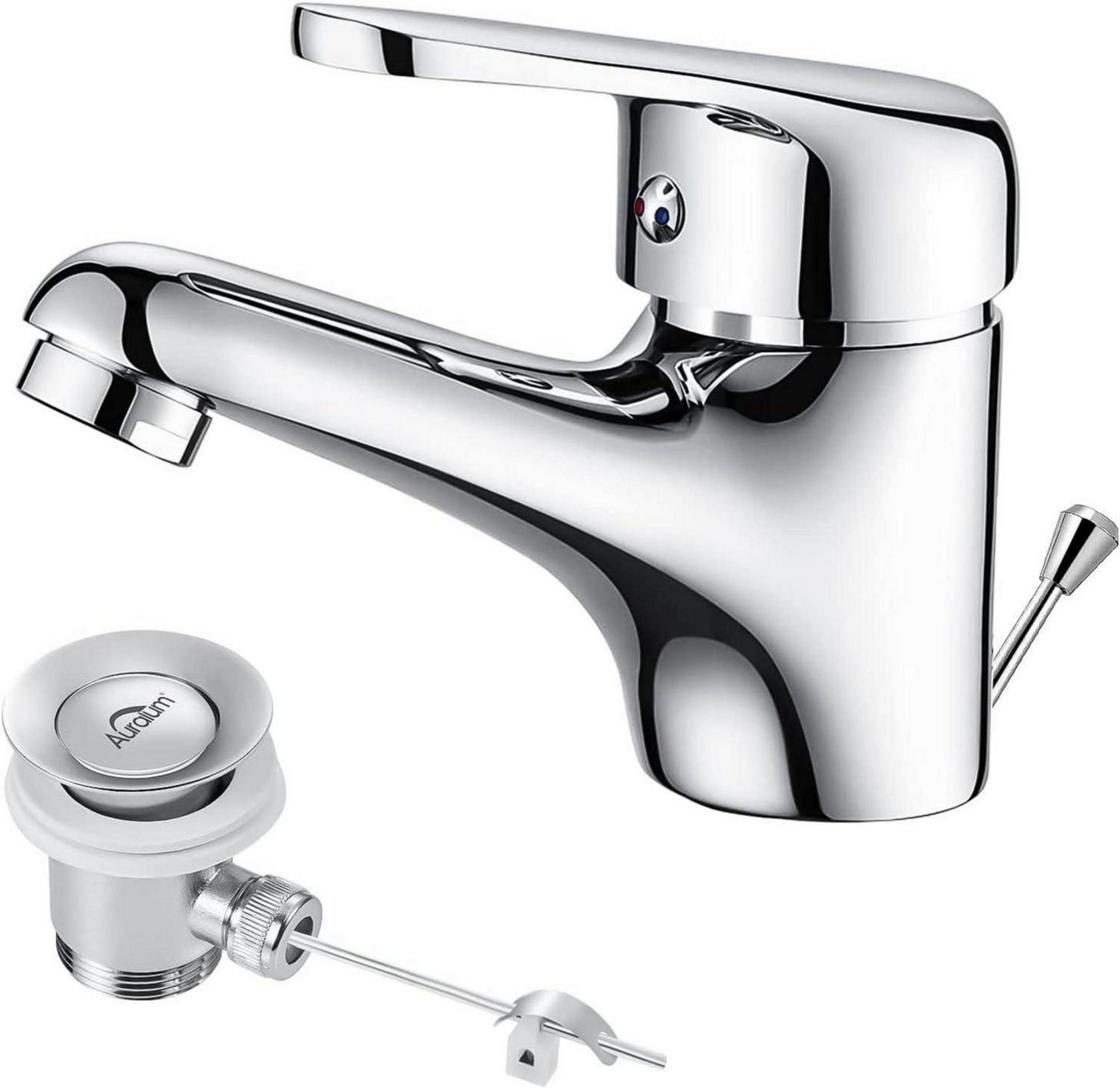 LuxusKollektion Waschtischarmatur Einhebel Wasserhahn Bad Chrom mit Zugstange und Ablaufgarnitur LuxusKollektion Waschtischarmatur Einhebel Wasserhahn Bad Chrom mit Zugstange und Ablaufgarnitur von LuxusKollektion