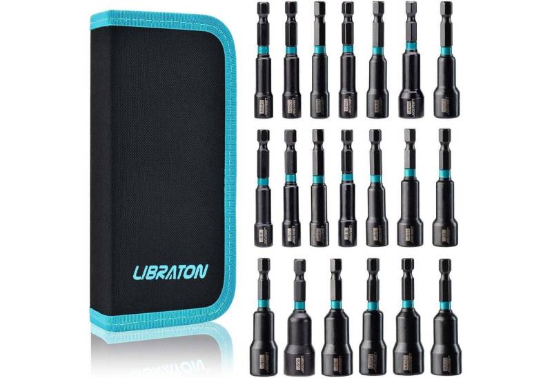 LuxusKollektion Werkzeugkoffer Stecknuss 20tlg Magnet Sechskant 20tlg magnetisches Steckschlüssel-Set von LuxusKollektion