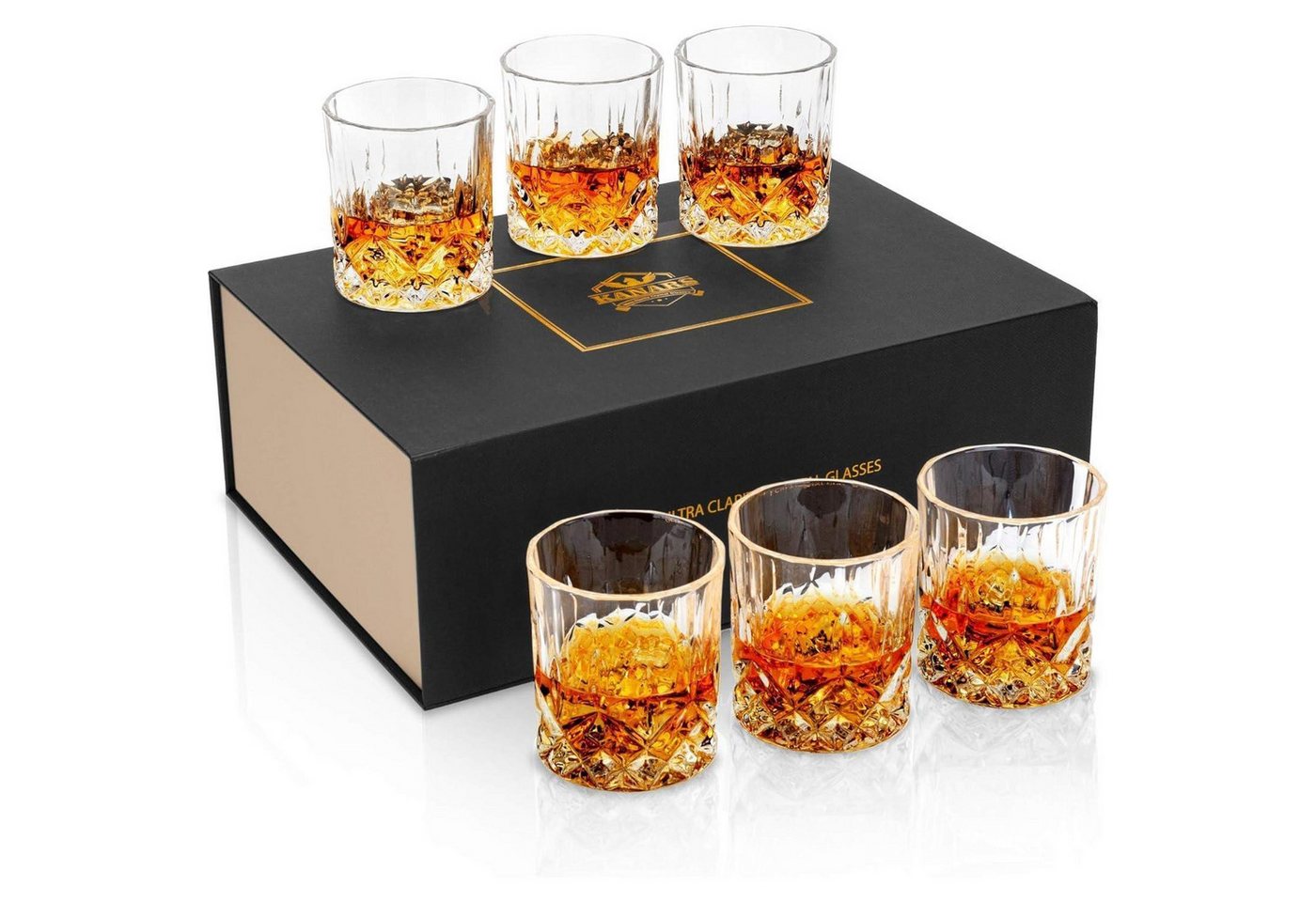 LuxusKollektion Whiskyglas Whisky Gläser Kristall Bleifrei 6teilig 300ml 6 Stück (1er Pack) von LuxusKollektion