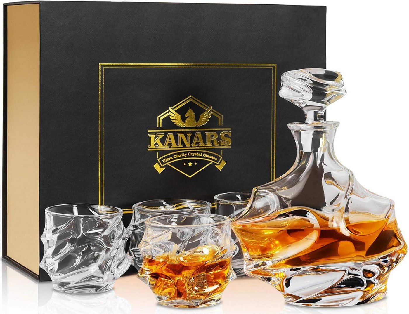 LuxusKollektion Whiskyglas Whisky Karaffe Gläser Set 750ml Dekanter 4x320ml Kristallglas Geschenk LuxusKollektion Whiskyglas Whisky Karaffe Gläser Set 750ml Dekanter 4x320ml Kristallglas Geschenk von LuxusKollektion