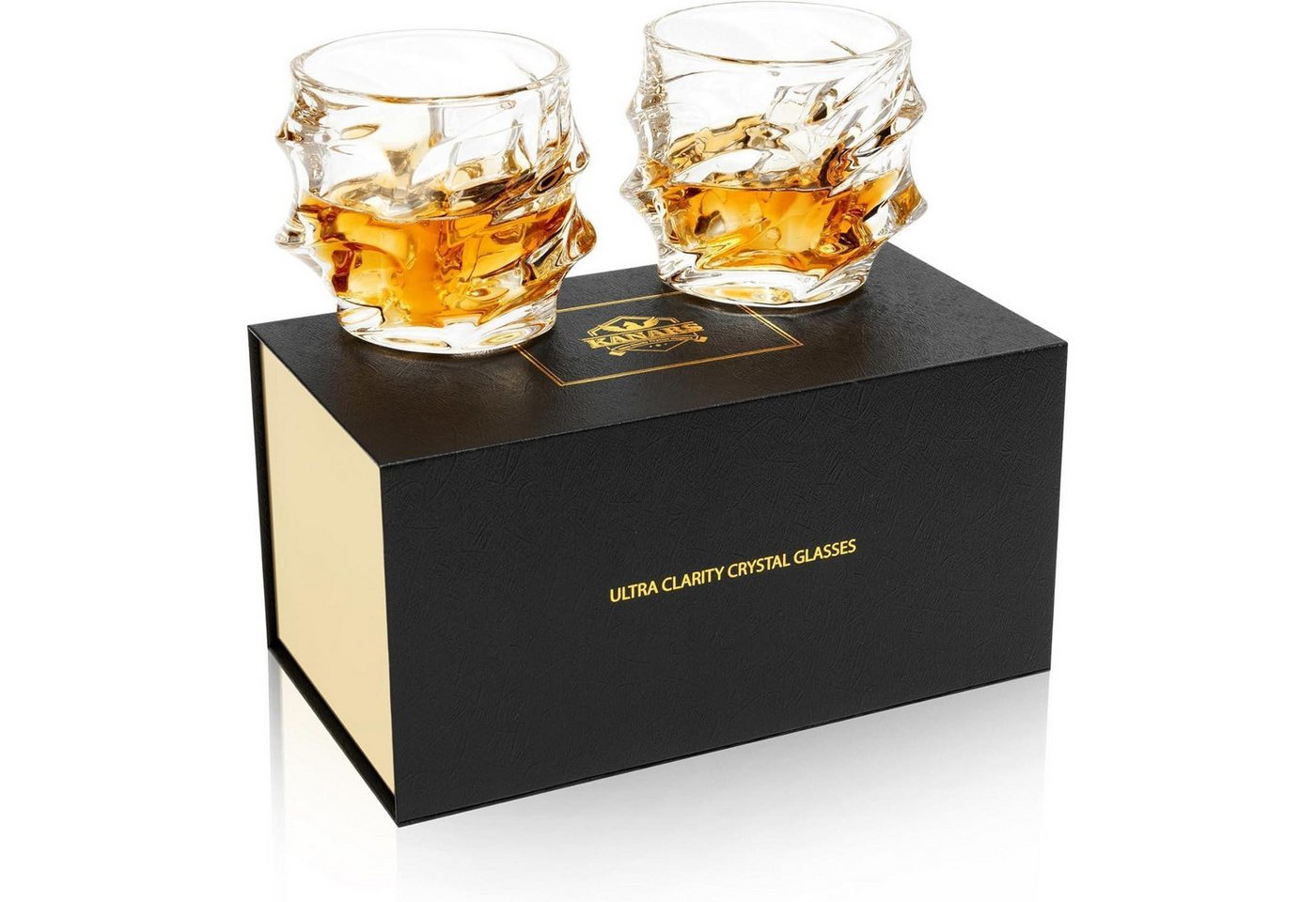 LuxusKollektion Whiskyglas Whiskygläser 2teilig Kristall bleifrei 320 ml Geschenk 2 Gläsern von LuxusKollektion