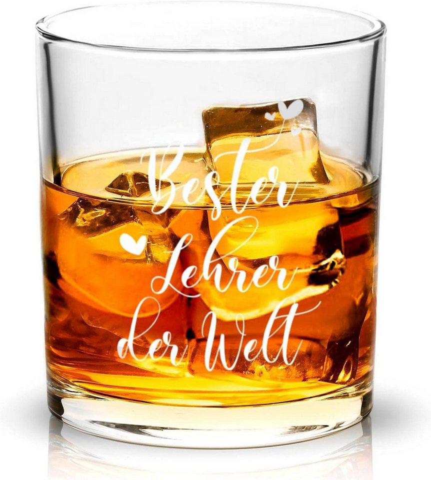 LuxusKollektion Whiskyglas Whiskyglas mit Gravur - Bester Lehrer der Welt, Abschiedsgeschenk von LuxusKollektion