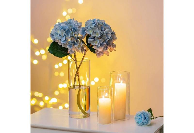 LuxusKollektion Windlicht Glasvase Windlicht Kerzenglas Hochzeit Esstisch 3er 15 20 25cm 1 Sätze von LuxusKollektion