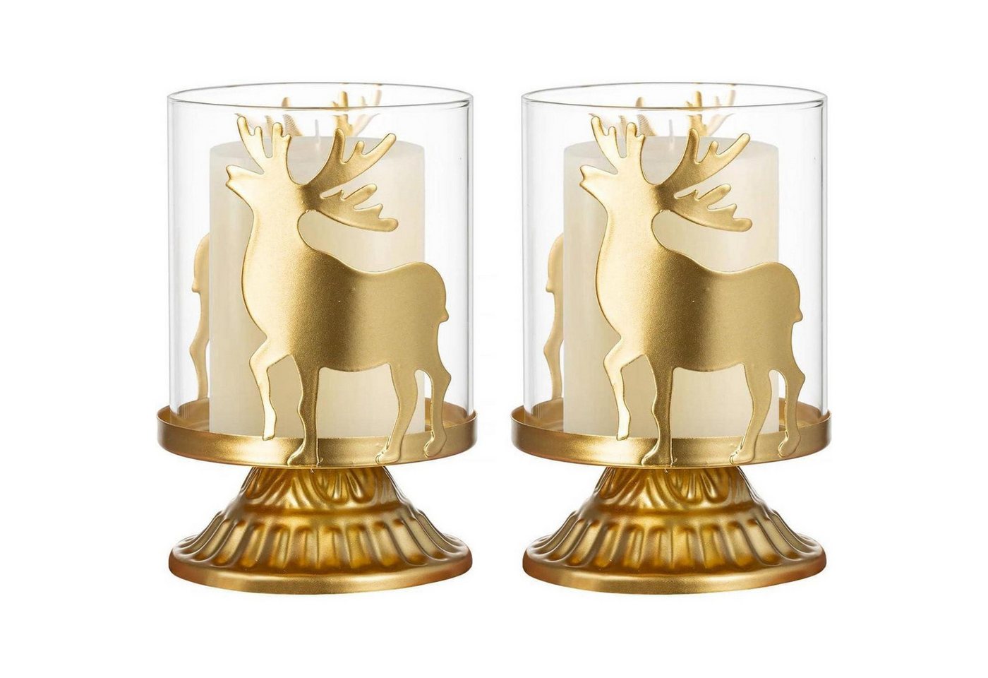 LuxusKollektion Windlicht Kerzenhalter Hirsch Gold Metall Weihnachten Gold Hirsch × 2 LuxusKollektion Windlicht Kerzenhalter Hirsch Gold Metall Weihnachten Gold Hirsch × 2 von LuxusKollektion