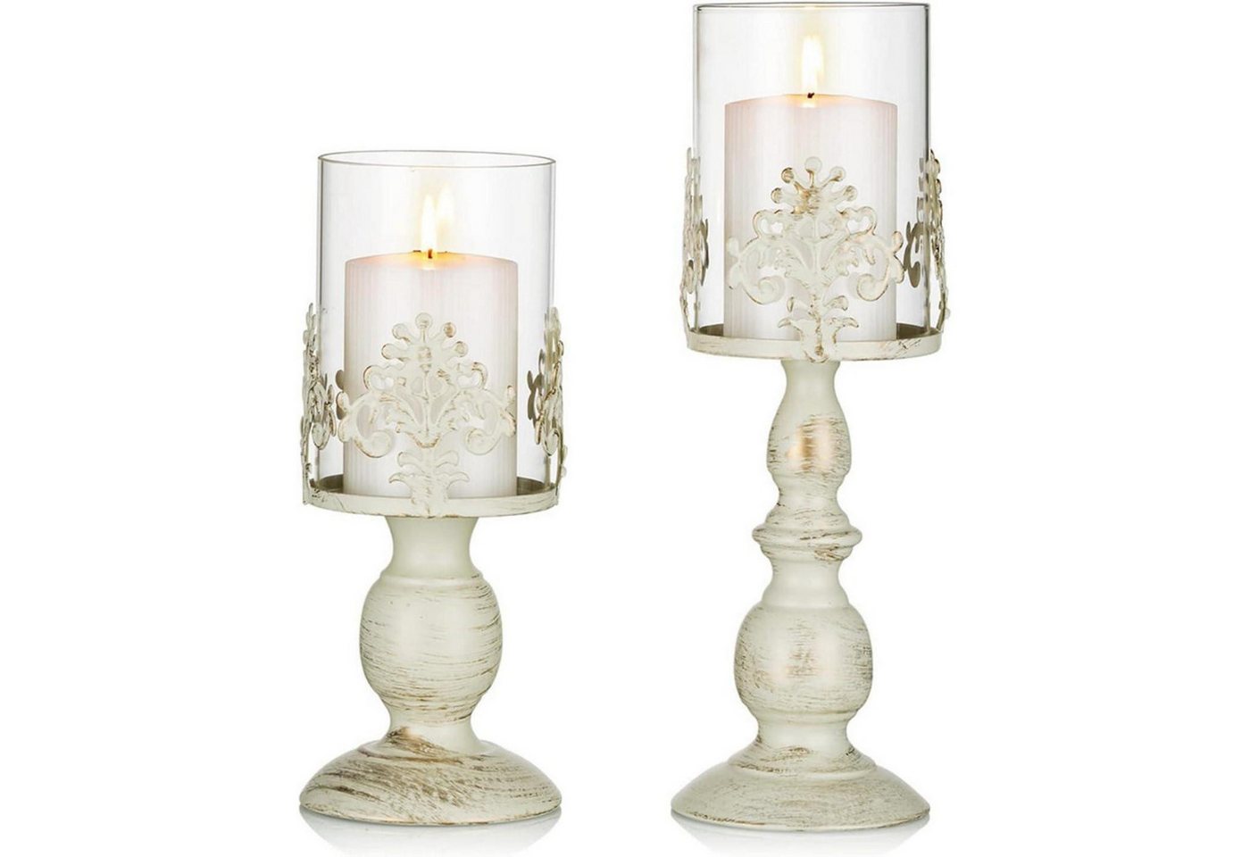 LuxusKollektion Windlicht Kerzenständer Eisen Kerzenhalter Lampenschirm Klein und Groß Elfenbein LuxusKollektion Windlicht Kerzenständer Eisen Kerzenhalter Lampenschirm Klein und Groß Elfenbein von LuxusKollektion