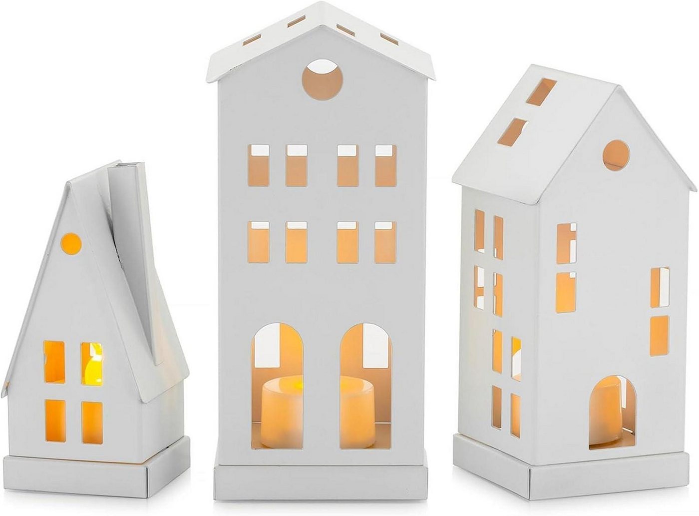 LuxusKollektion Windlicht Lichthaus Metall Kerzenhalter LED Teelicht Windlicht LuxusKollektion Windlicht Lichthaus Metall Kerzenhalter LED Teelicht Windlicht von LuxusKollektion