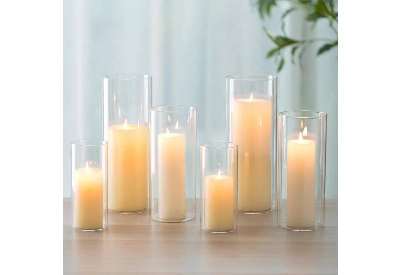LuxusKollektion Windlicht Windlicht Glas Kerzenhalter 6er Stumpenkerzen 15 20 25cm 2 Sätze LuxusKollektion Windlicht Windlicht Glas Kerzenhalter 6er Stumpenkerzen 15 20 25cm 2 Sätze von LuxusKollektion