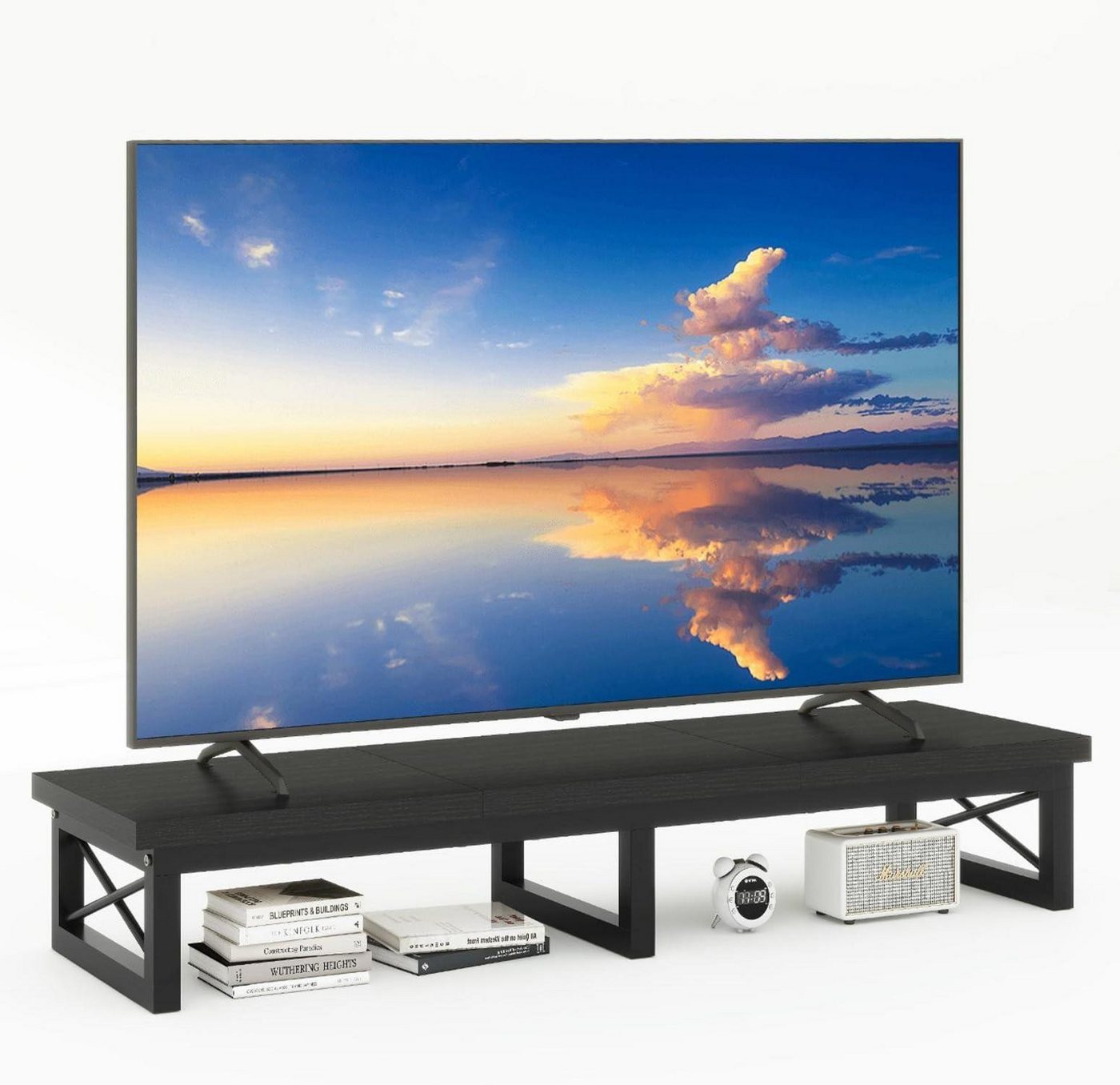LuxusKollektion Wohnzimmertisch TV-Schrank 114cm mit 2 Lagerung, Schwarz, TV-Ständer bis zu 60 Zoll LuxusKollektion Wohnzimmertisch TV-Schrank 114cm mit 2 Lagerung, Schwarz, TV-Ständer bis zu 60 Zoll von LuxusKollektion