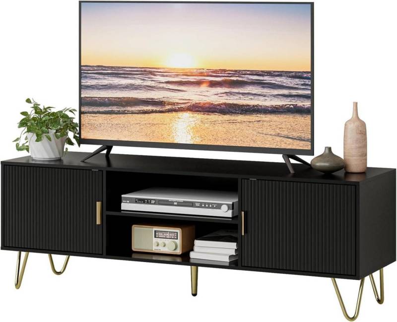 LuxusKollektion Wohnzimmertisch TV Schrank Schwarz 137x38x48 cm Lowboard für TV bis 60 Zoll von LuxusKollektion