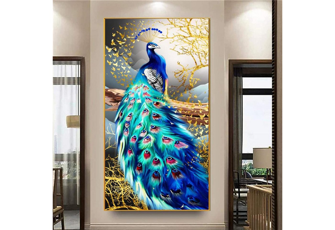Trayosin XXL-Wandbild 5D Diamond Painting Set Pfau XXL Full Drill Wanddekoration 90x40cm Trayosin XXL-Wandbild 5D Diamond Painting Set Pfau XXL Full Drill Wanddekoration 90x40cm von Trayosin