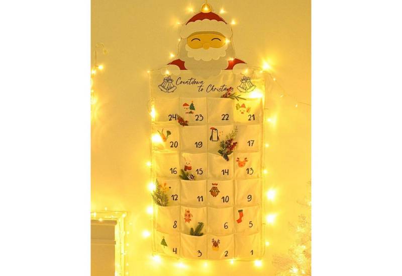 LuxusKollektion befüllbarer Adventskalender Adventskalender zum Befüllen Stoff 24 Taschen 3 m 30 LED Lichterkette LuxusKollektion befüllbarer Adventskalender Adventskalender zum Befüllen Stoff 24 Taschen 3 m 30 LED Lichterkette von LuxusKollektion