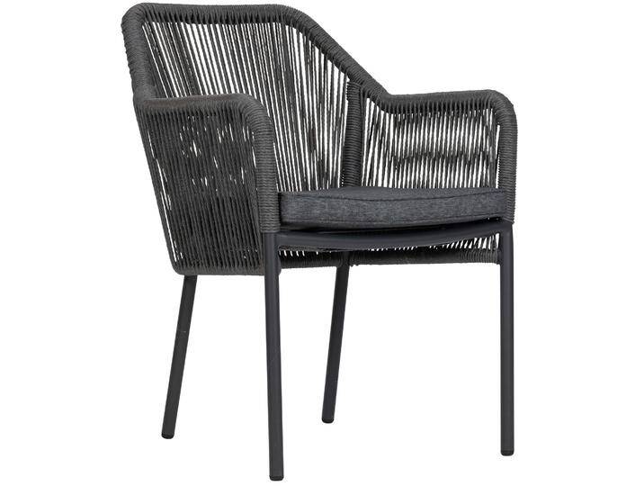 4er Set - Gartenstuhl Leona Rope Design - Schwarz-Grau - Luxusbetten24 von Luxusbetten24