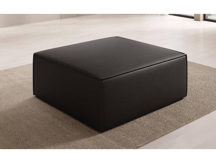 Beistellhocker Lesley in Echtleder - Sand - Echtleder - Luxusbetten24 von Luxusbetten24