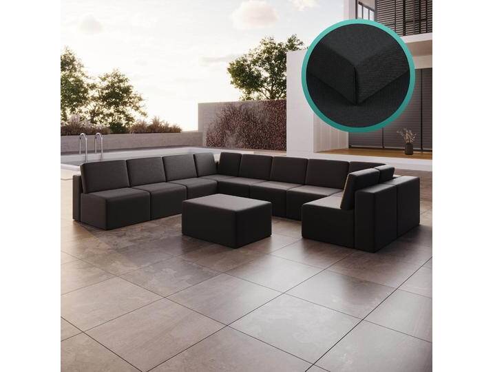 Bezug für Gartensofa Eden U open mit Beistellhocker - Anthrazit - Luxusbetten24 Bezug für Gartensofa Eden U open mit Beistellhocker - Anthrazit - Luxusbetten24 von Luxusbetten24