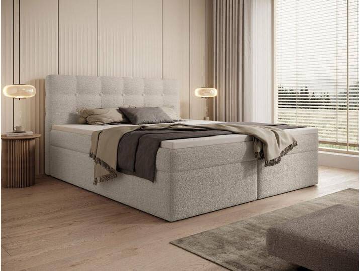 Boxspringbett Faro Frotte mit Stauraum - 160x200 - Schwarz - Ohne Topper - Luxusbetten24 von Luxusbetten24