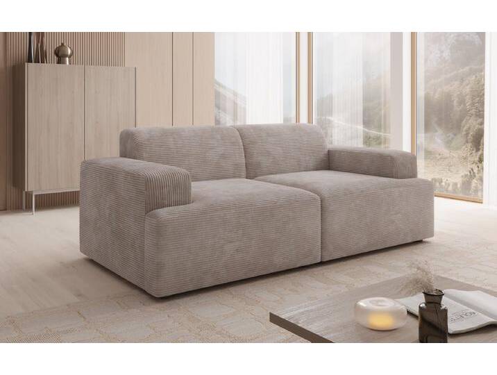 Designer 2 Sitzer Sofa Monza in Cord - Grau - Cord - Luxusbetten24 von Luxusbetten24