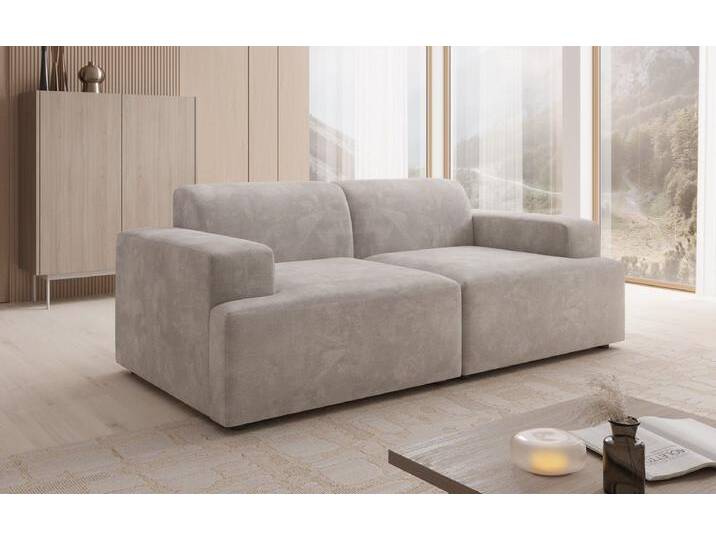Designer 2 Sitzer Sofa Monza in Samt - Beige - Samt - Luxusbetten24 von Luxusbetten24