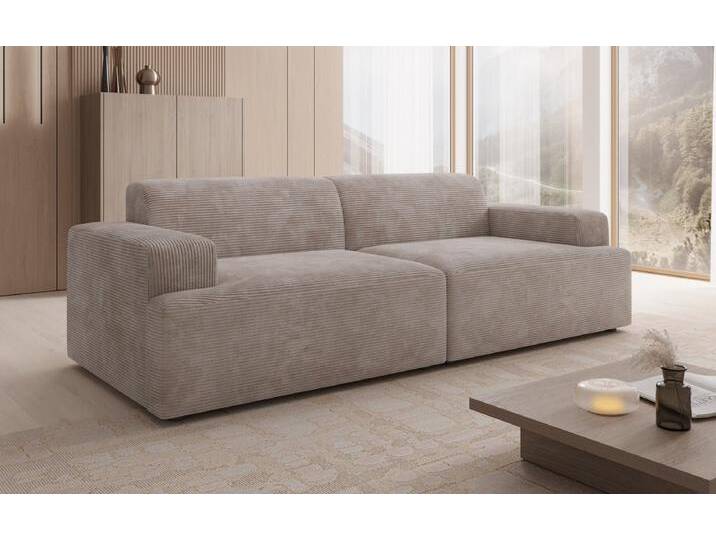 Designer 3 Sitzer Sofa Monza in Cord - Vintage Blau - Cord - Luxusbetten24 von Luxusbetten24