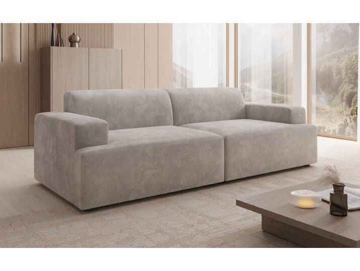 Designer 3 Sitzer Sofa Monza in Samt - Grau - Samt - Luxusbetten24 von Luxusbetten24