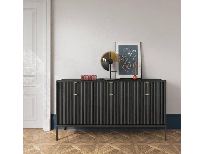Designer Kommode Verilo III - Schwarz - Schwarz - Luxusbetten24 von Luxusbetten24