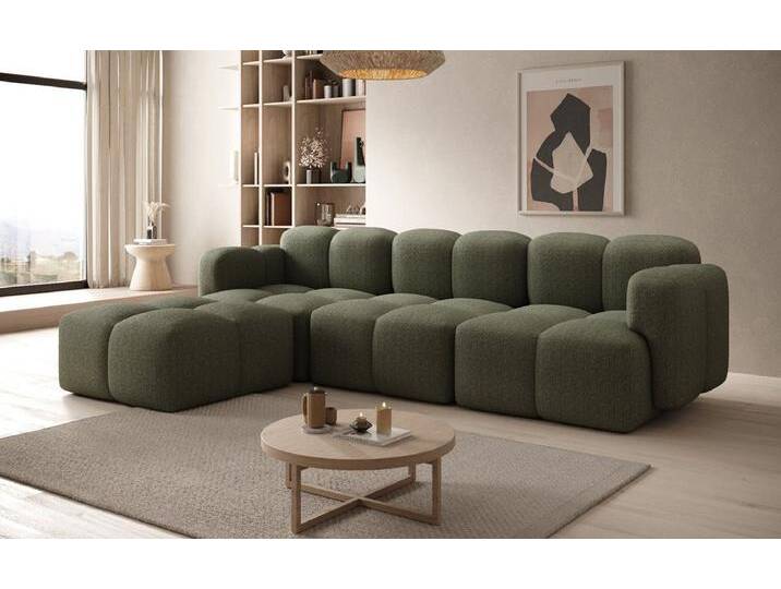 Designer L Sofa Celly in Bouclé - Braun - Rechts - Bouclé - Luxusbetten24 von Luxusbetten24