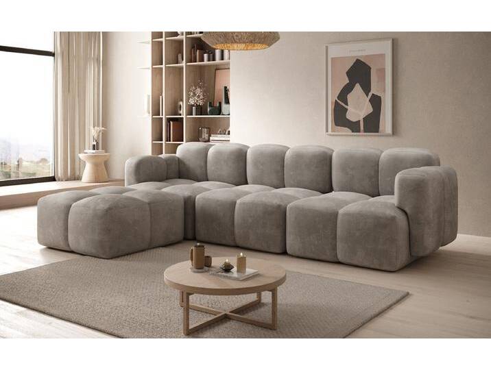 Designer L Sofa Celly in Samt - Bordeaux - Rechts - Samt - Luxusbetten24 von Luxusbetten24