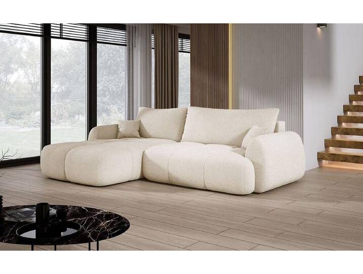 Designer L Sofa Coco in Bouclé - Orange - Rechts - Bouclé - Luxusbetten24 von Luxusbetten24