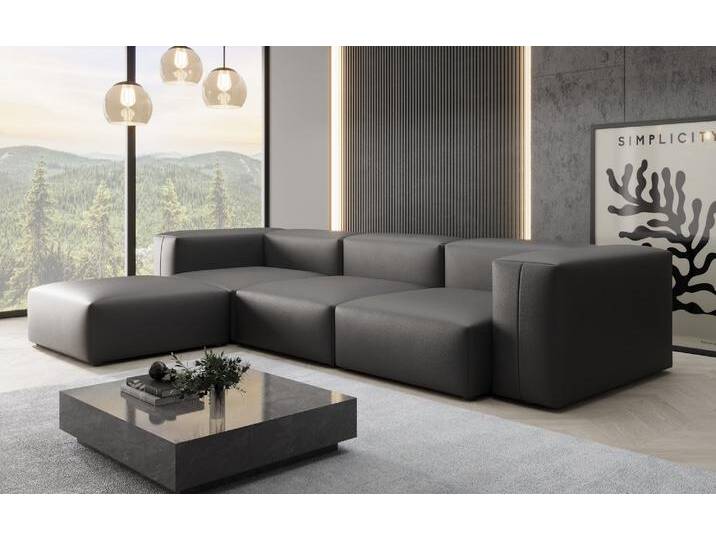 Designer L Sofa Snug in Echtleder - Schwarz - Echtleder - Luxusbetten24 von Luxusbetten24