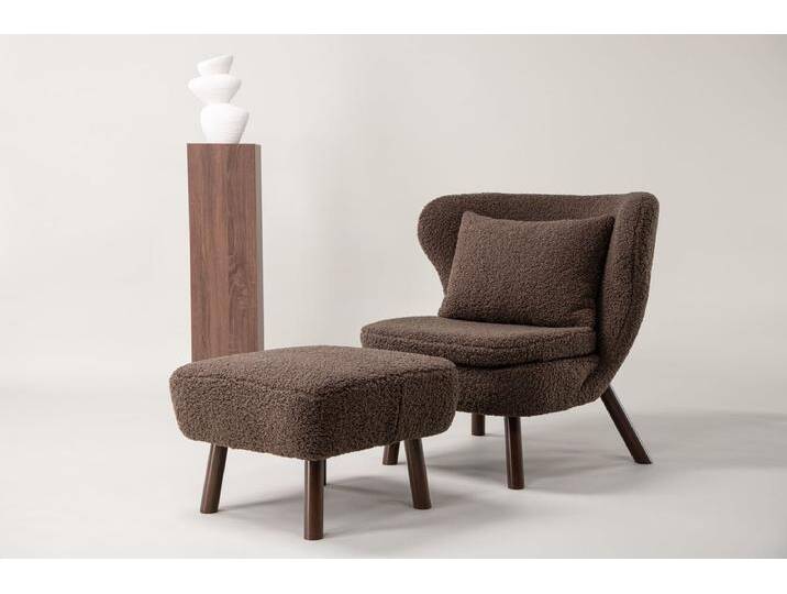 Designer Lounge Sessel Eldvik ? Teddy-Optik Braun - Braun - Bouclé - Luxusbetten24 von Luxusbetten24