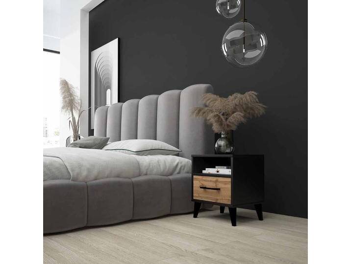 Designer Nachttisch Galaxy inkl. LED - Sonoma Eiche - Luxusbetten24 von Luxusbetten24