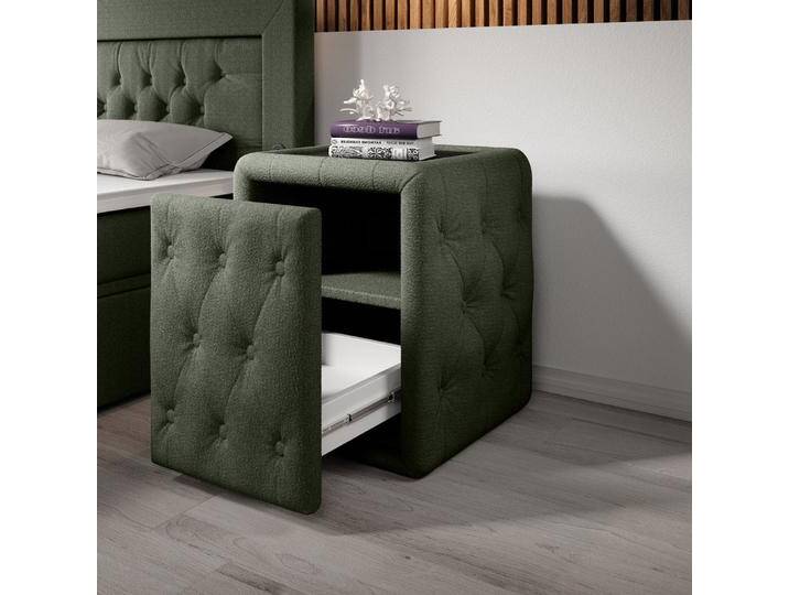 Designer Nachttisch Josy in Bouclé - Schwarz - Luxusbetten24 von Luxusbetten24