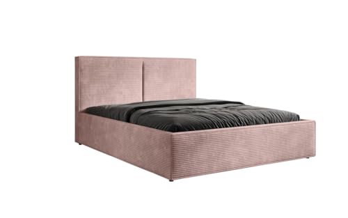 Designer Polsterbett Elara in Cord 180x200 mit Stauraum | Bezug: Cord | Farbe: Rosé von Luxusbetten24