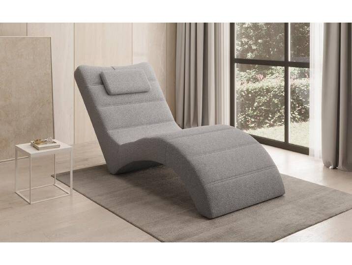 Designer Relax-Liege Leon in Bouclé - Weiß - Bouclé - Luxusbetten24 von Luxusbetten24