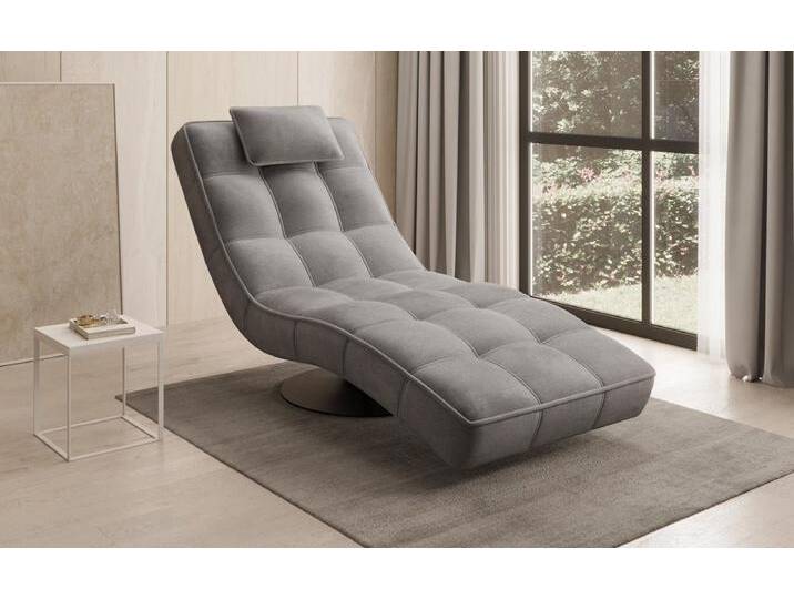 Designer Relax-Liege Livara Samt mit Drehfunktion - Hellgrau - Samt - Luxusbetten24 von Luxusbetten24