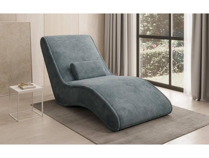 Designer Relax-Liege Lunaris 80 in Cord - Vintage Blau - Cord - Luxusbetten24 von Luxusbetten24