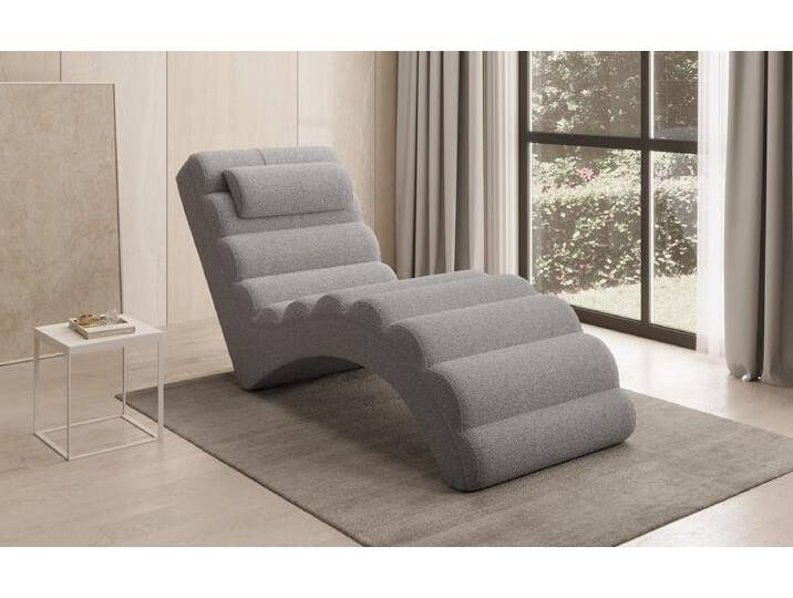 Designer Relax-Liege Malina in Bouclé - Schwarz - Bouclé - Luxusbetten24 von Luxusbetten24