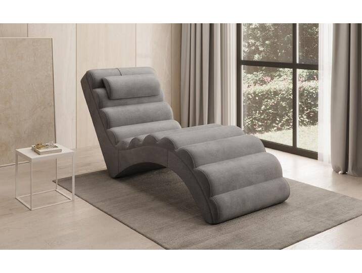 Designer Relax-Liege Malina in Samt - Hellgrau - Samt - Luxusbetten24 von Luxusbetten24