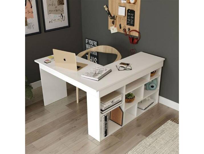 Designer Schreibtisch Tiro - Anthrazit-Kiefer - Links - Luxusbetten24 von Luxusbetten24