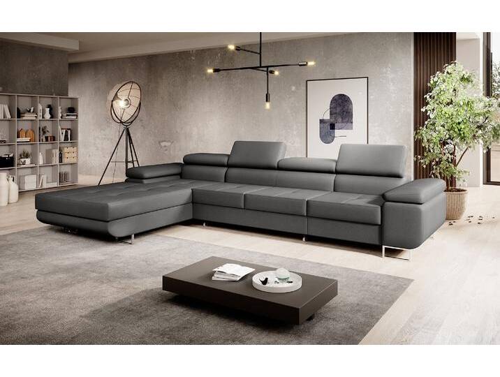 Designer Sofa Calvera Maxi mit Schlaf- und Klappfunktion in Kunstleder - Kunstleder - Rot - Links - Luxusbetten24 von Luxusbetten24