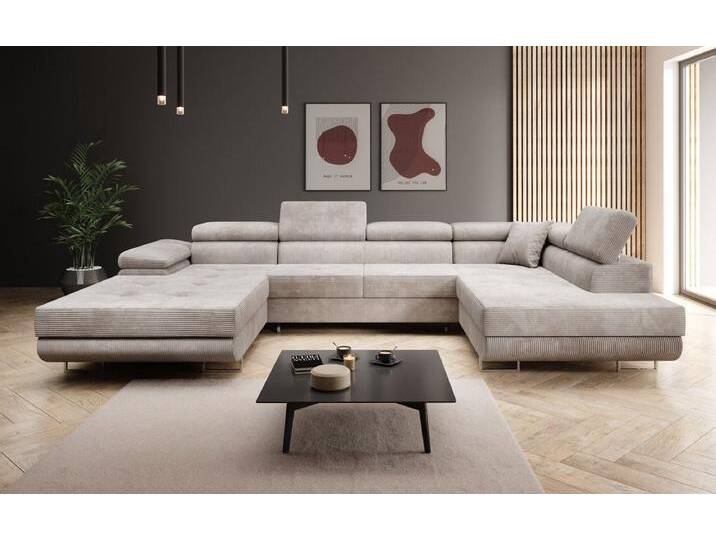 Designer Sofa Lago mit Schlaf - und Klappfunktion in Cord - Grau - Links - Cord - Luxusbetten24 Designer Sofa Lago mit Schlaf - und Klappfunktion in Cord - Grau - Links - Cord - Luxusbetten24 von Luxusbetten24