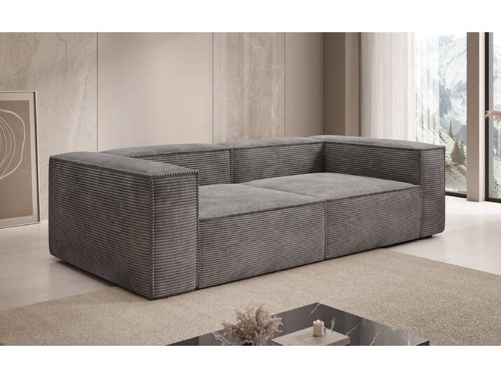 Designer Sofa Lesley 3 Sitzer in Cord - Grün - Cord - Luxusbetten24 von Luxusbetten24