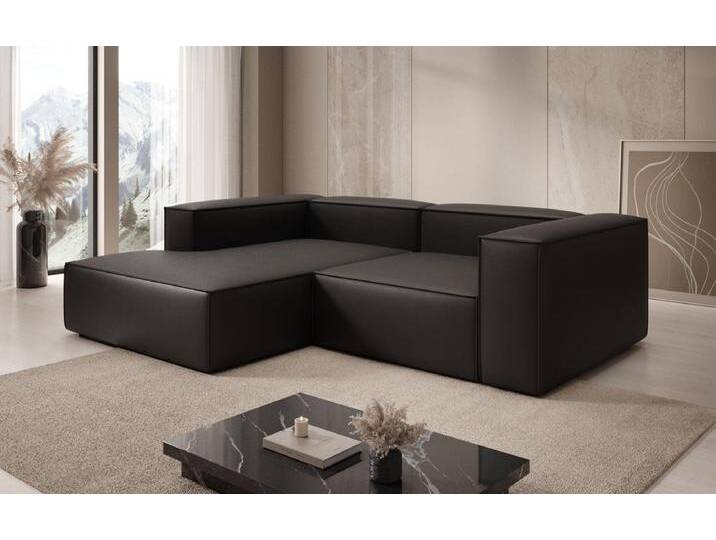 Designer Sofa Lesley L Mini in Echtleder - Sand - Rechts - Echtleder - Luxusbetten24 von Luxusbetten24