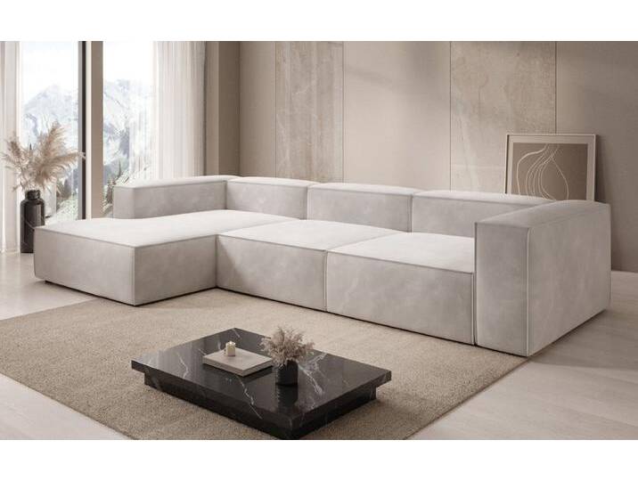 Designer Sofa Lesley L in Samt - Blau - Links - Samt - Luxusbetten24 von Luxusbetten24