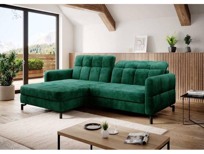 Designer Sofa Loria mit Schlaf- und Klappfunktion - Schwarz - Rechts - Luxusbetten24 von Luxusbetten24
