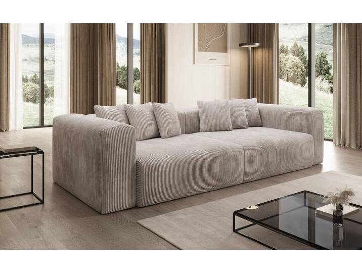 Designer Sofa Tully 3 Sitzer in Cord - Orange - Cord - Luxusbetten24 von Luxusbetten24
