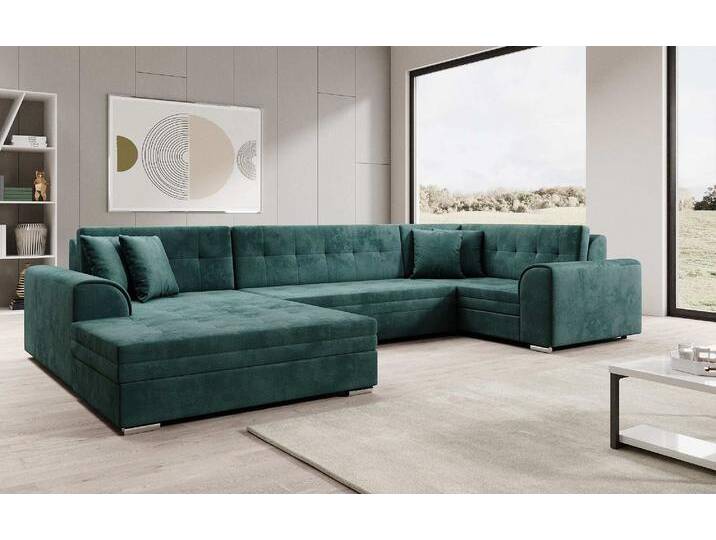 Designer Sofa Velio mit Schlaffunktion - Stoff - Grau - Links - Luxusbetten24 Designer Sofa Velio mit Schlaffunktion - Stoff - Grau - Links - Luxusbetten24 von Luxusbetten24
