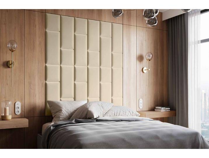 Gepolstertes Wandpaneel - Set Samt 180x180 cm - Rosé - Luxusbetten24 von Luxusbetten24