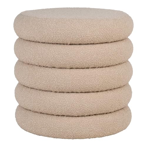 Luxusbetten24 Beistellhocker Lorea Bouclé Beige von Luxusbetten24