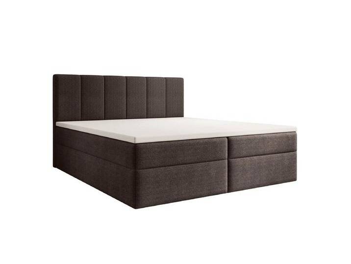 Luxusbetten24 Boxspringbett Aurelia Bouclé, mit Stauraum, braun, mit Topper, Braun von Luxusbetten24
